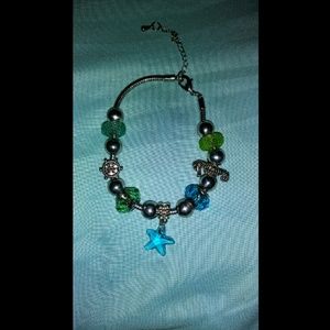 🔴 SilverPlated Aquamarine Seahorse Bracelet